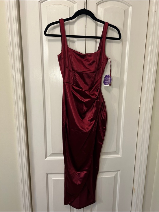 Windsor Dresses & Skirts - Wine Red Satin Windsor Bodycon Dress